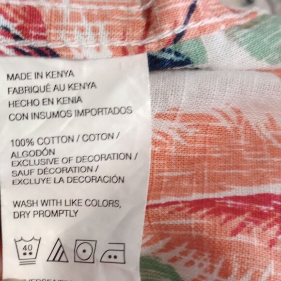 Izod Saltwater Hawaiian Button-Up Shirt Tropical Floral Surf 3XLT Big Tall - Picture 6 of 7